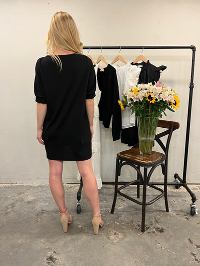 Black Pocket Tshirt Dress