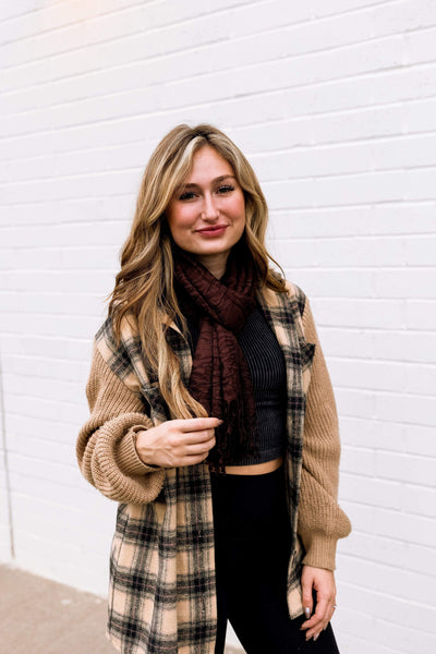 Luxe Pashmina Scarf- Chocolate Brown