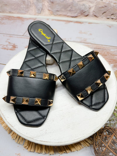 Sutton Studded Sandal in Black