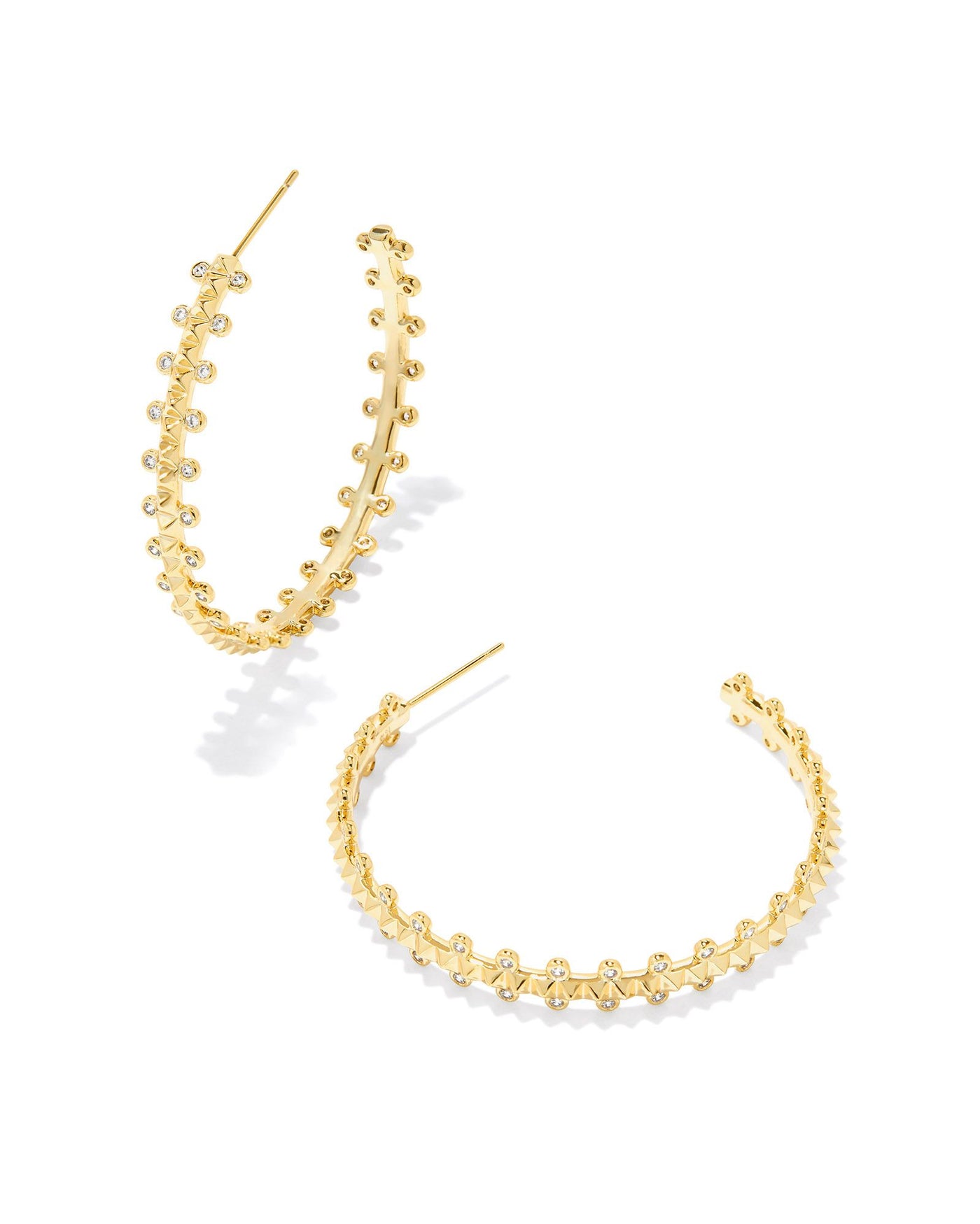 Kendra Scott Jada Hoop Earrings- Gold White Crystal
