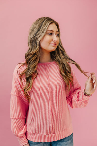 Cara Coral Ribbed Top