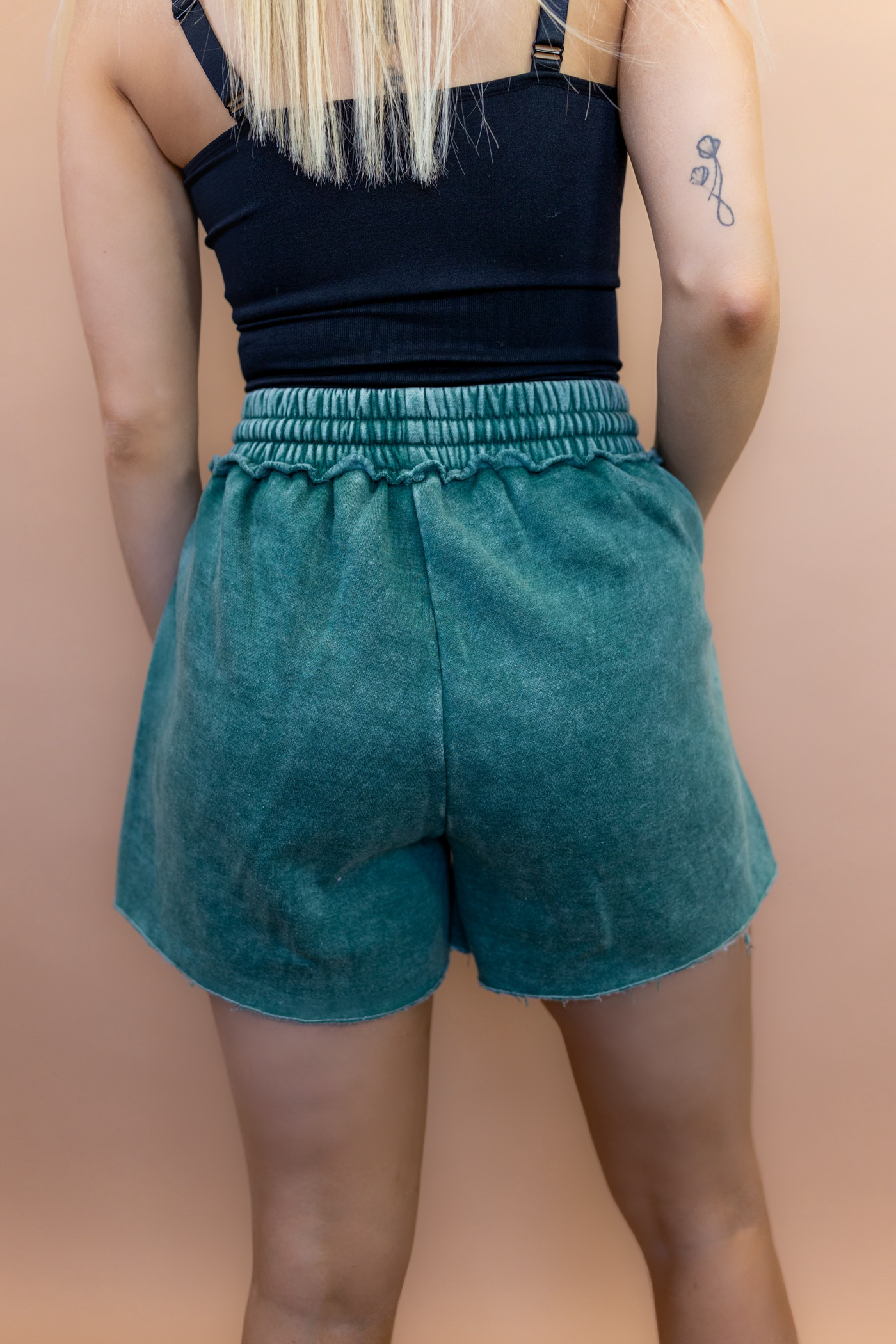 Nora Drawstring Shorts in DK Green