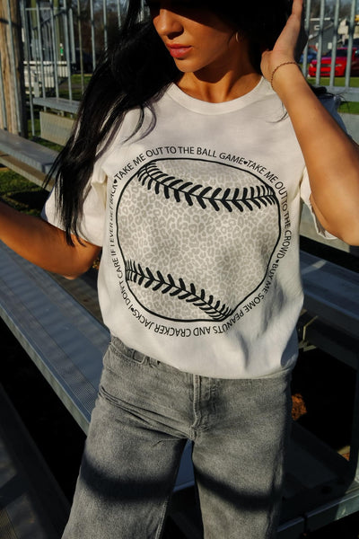 Vintage White Take Me To The Ball Game Tee