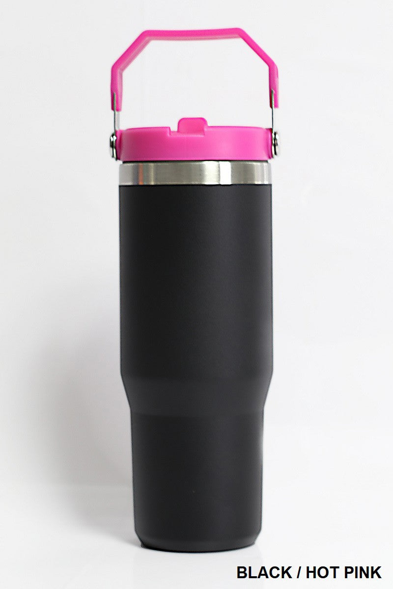 30OZ Stainless Steel Flip Straw Tumbler