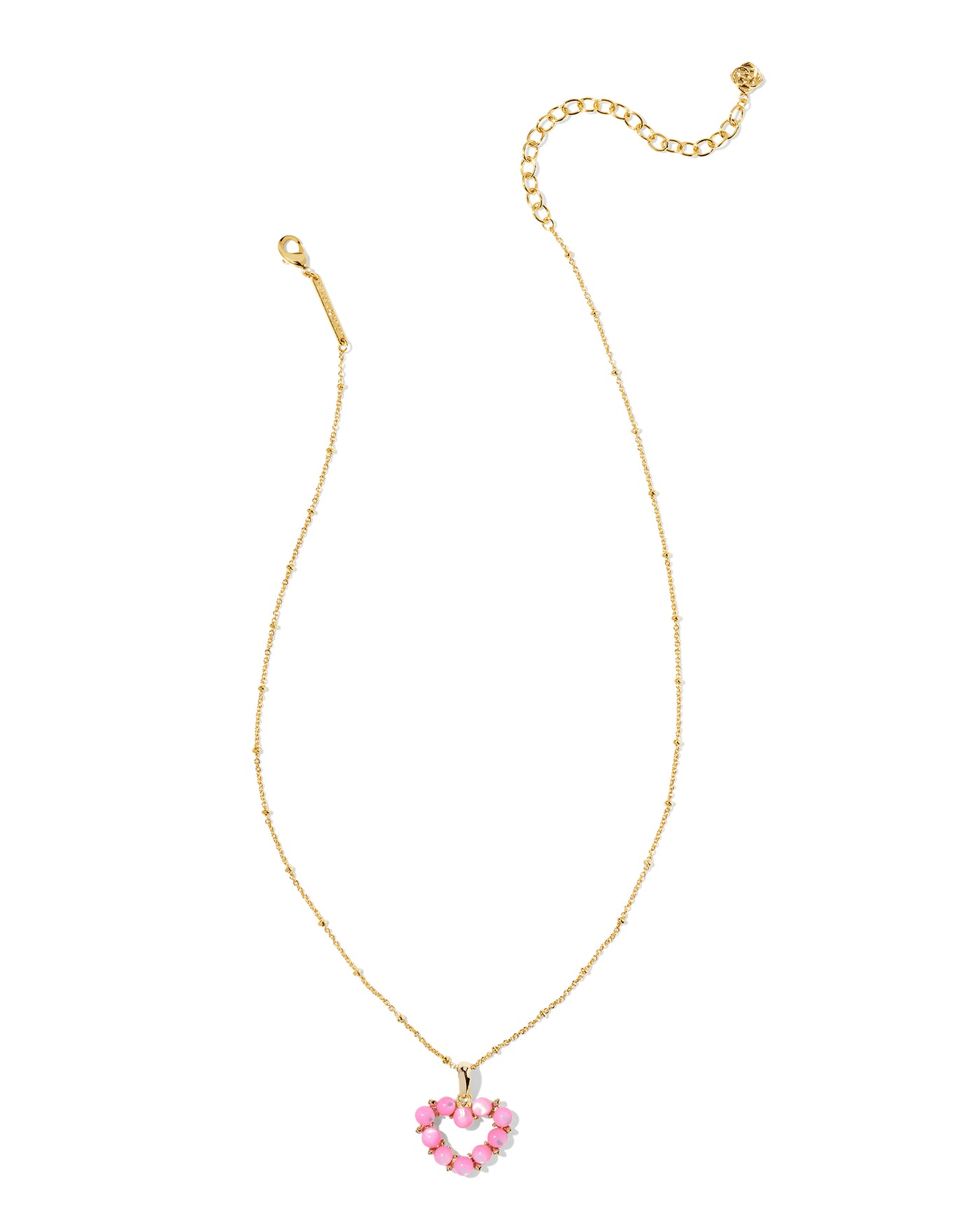 Kendra Scott Ashton Gold Heart Necklace-Blush Ivory Mother Of Pearl